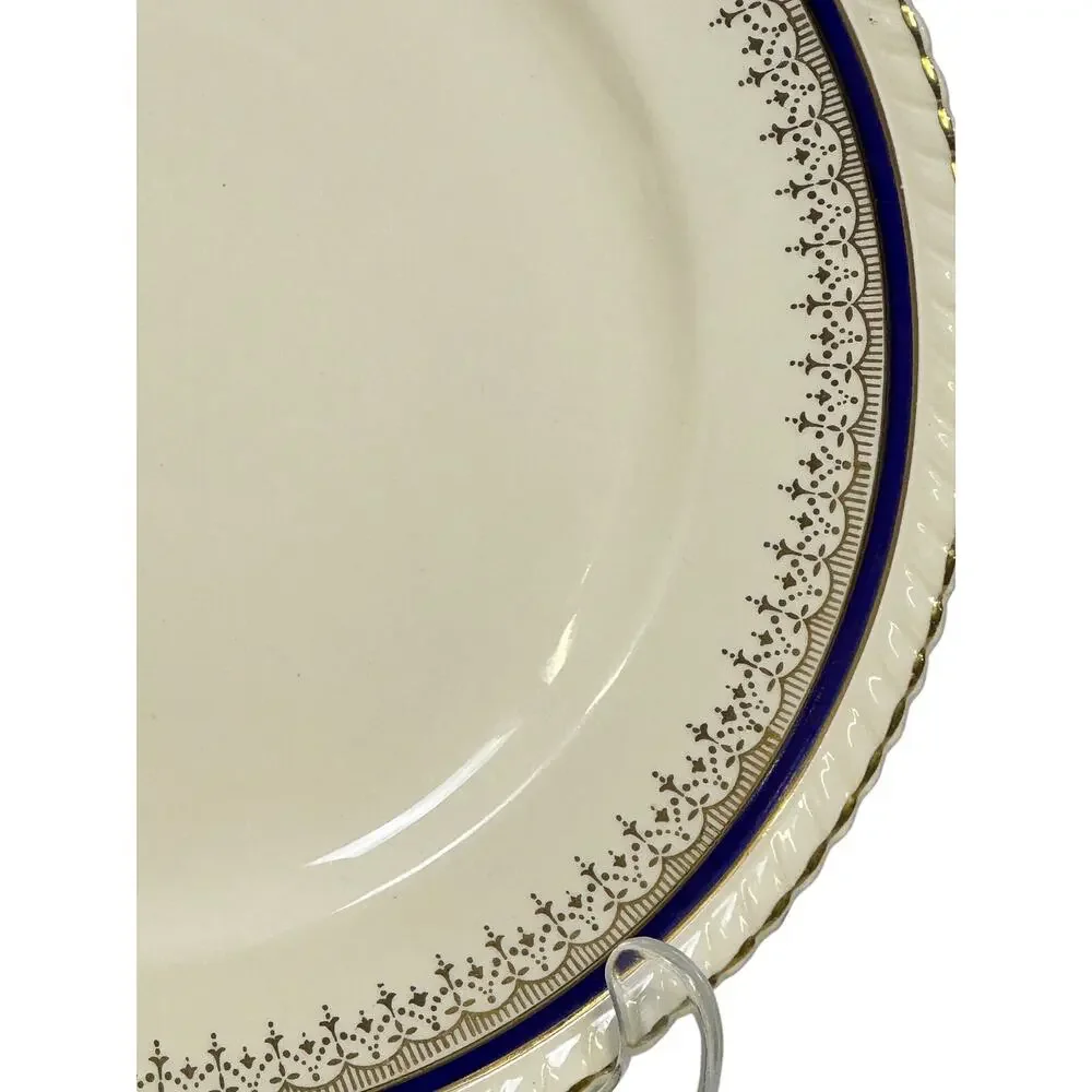 Johnson Bros Retired JB83 Windsor Ware Cobalt/Gold Dinner Plates-Set of 3